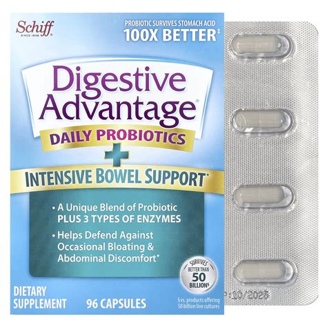 Schiff, Digestive Advantage, Daily Probiotics + Intensive Bowel Support ...