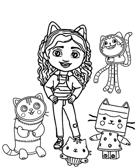 Gabby's Dollhouse Coloring Pages Pillow Cat