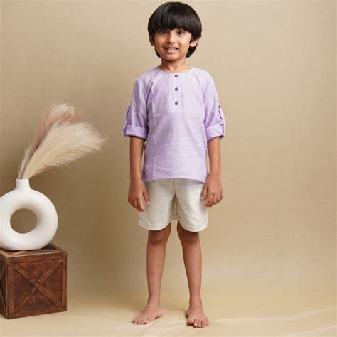 Earthy Wanderer - Boys' Set with Full Sleeve Shirt and Shorts – Saha