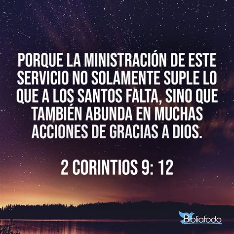 2 Corintios 9:12 JER - Porque el servicio de esta ofrenda no sólo ...