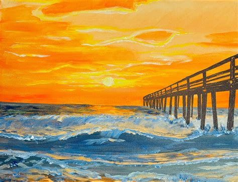 "Ocean Pier" Paint & Sip at Stripers Bar & Grille, Striper's Bar and ...