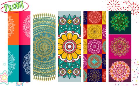 MELDORA STUDIOS Stylish Mandala Bookmarks | Both Sides Printed, Set of ...