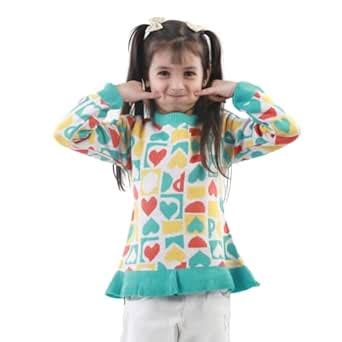 KNITCO Girls Round Neck Multicolour Regular Fit Acrylic Full Sleeve ...