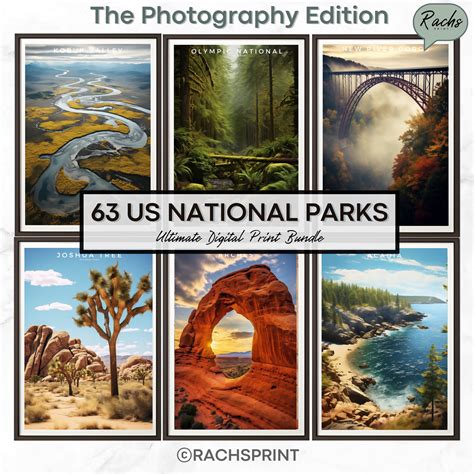 63 US National Park Prints, USA Parks Digital Posters, National Park ...