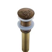 Brass Pop Up Sink Drain Stopper with Overflow Bathroom Faucet Vessel ...