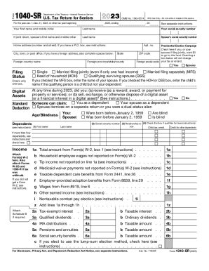 IRS 1040-SR 2022 - Fill and Sign Printable Template Online