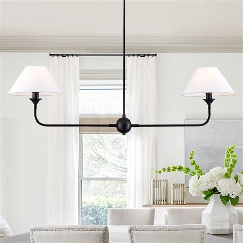 VANZARLA Modern Linear Chandelier, 2-Light Linear Kitchen Island ...