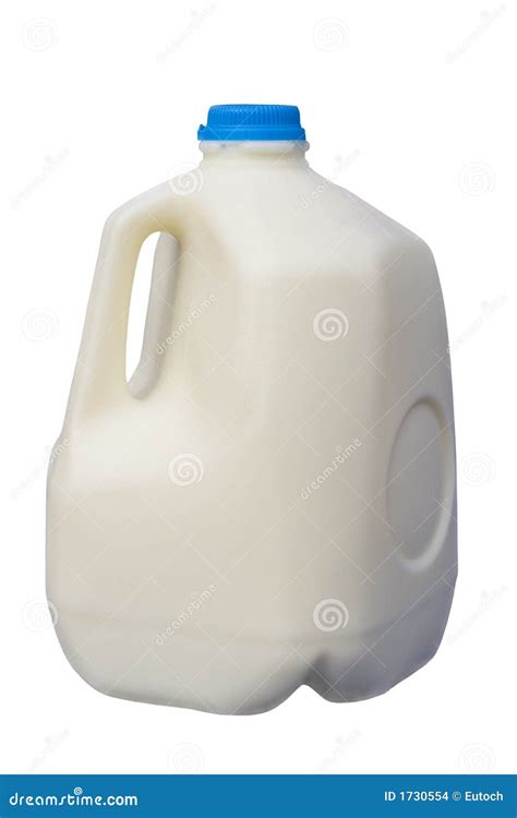 Airtight One Gallon Milk Jug with a Blue Cap on Stock Photo - Image of ...
