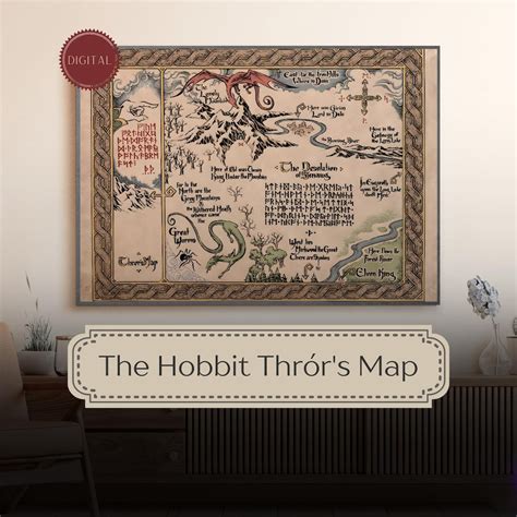 The Hobbit Thror’s Map Digital Poster 4K | the Hobbit | Middle-earth ...