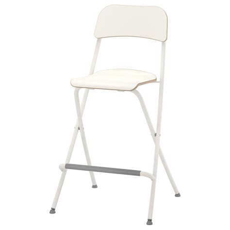 FRANKLIN bar stool with backrest, foldable, counter height white/white ...