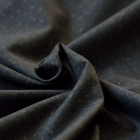 Tissu flanelle gris pois doré | coton bio - A&A Patrons