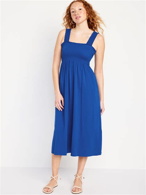 Fit & Flare Smocked Midi Dress | Old Navy