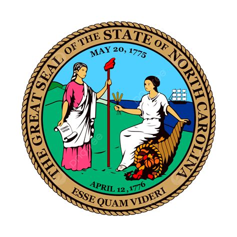 North Carolina State Seal Official, Isolated, Background, Illustrated ...