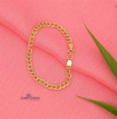 Gold Plated Interlinked Chain Bracelet – Queen Galaxy Collections