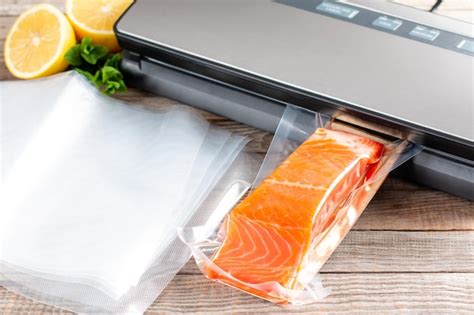 Salmon fillets in a vacuum package. vacuumation food. sous-vide, new ...