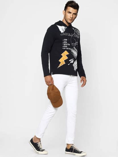 Buy Dark Green Logo Print Hooded Sweatshirt for Men