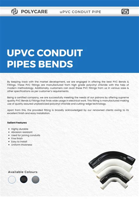 Pvc Pipe Bend - Polycare 40mm PVC Pipe Bend Trader - Retailer from ...