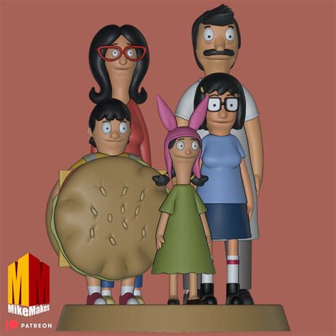 3D file Bob’s Burgers Belcher Family Figurine・3D printer model to ...