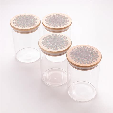 Buy UMAI Borosilicate Glass Jar with Printed Bamboo Lid|Kitchen ...