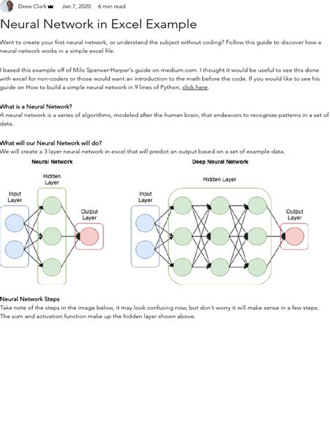 Image result for Neural Network Examples Code in Excel Format