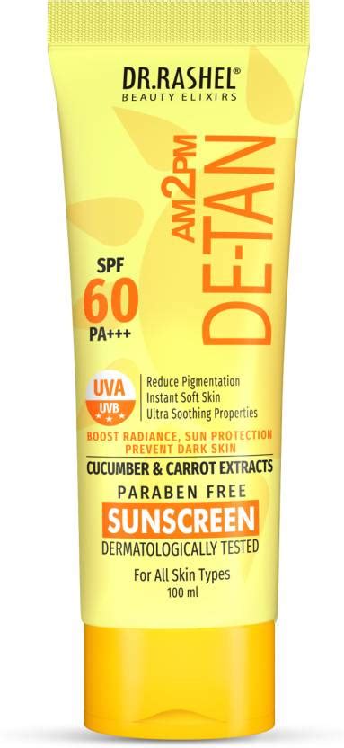 DR.RASHEL Sunscreen - SPF 60 PA+++ ULTA SMOOTH DE-TAN SUNSCREEN FOR ...