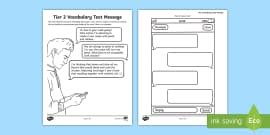Text Message Template | Primary Writing Frames - Twinkl