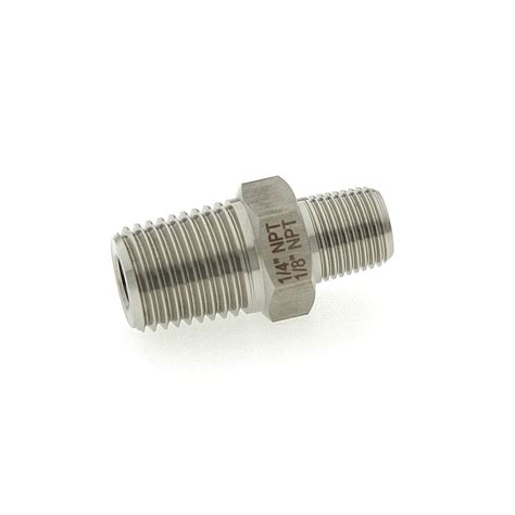 Buy 1/4 NPT Male x 1/8 NPT Male, Stainless Steel 316-L Reducer Hex ...