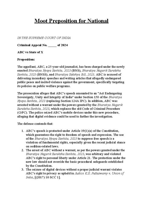 Moot Preposition for National 2024-25 draft 2 - Moot Preposition for ...