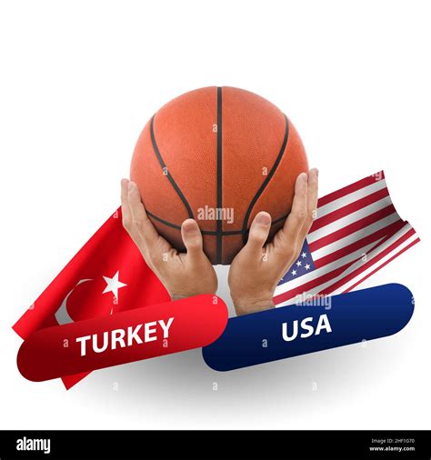 Basketball competition match, national teams turkey vs usa Stock Photo ...
