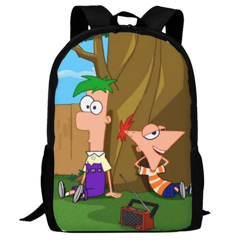 Phineas And Ferb Backpack, 3d Printed Laptop Backpack, Water Resistant ...