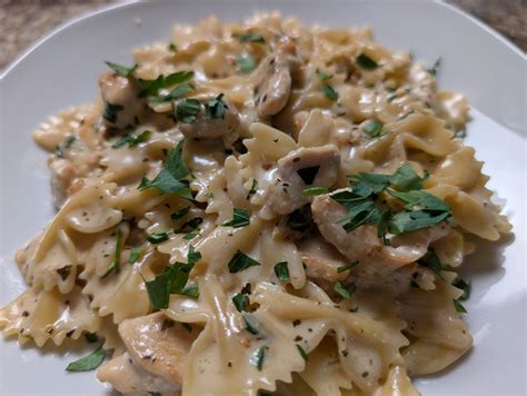 Creamy Garlic Parmesan Chicken Bowtie Pasta – Rhonda's Thrifty Kitchen