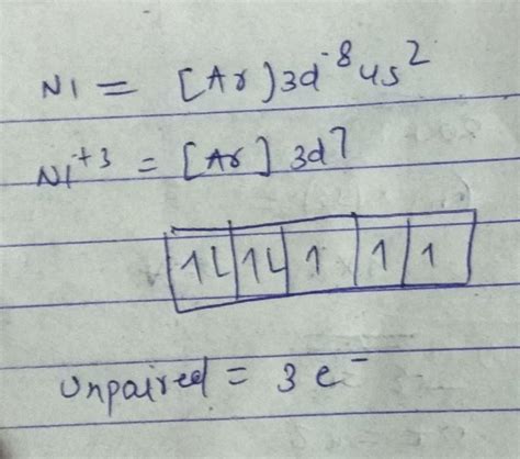 number of unpaired electrons in ni3+ - Brainly.in