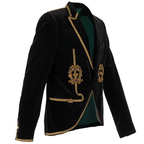 Dolce & Gabbana Goldwork Royal Crown Velvet Blazer Tuxedo Jacket Black ...