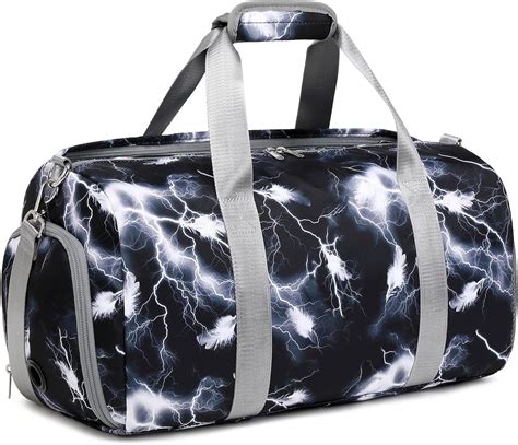Amazon.com: Boys Sport Bag, Black Lightning Duffle Gym Bag Boys ...