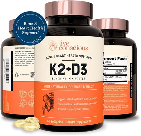 Amazon.com: Valleywave Labs Vitamin D3 K2 Capsules - 2-in-1 Vitamin K2 ...