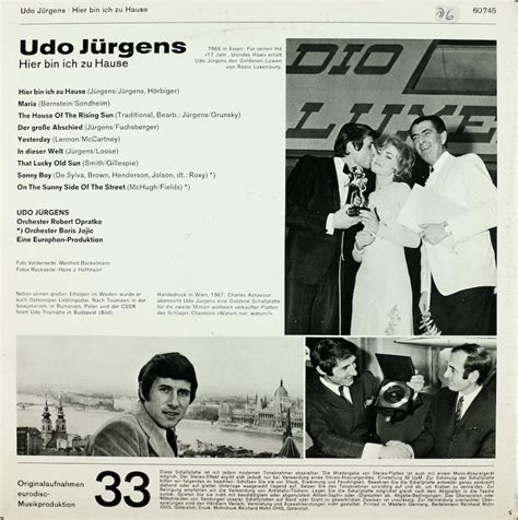 Udo Jürgens. Hier bin ich zu Hause – Bertelsmann Vinyl Collection