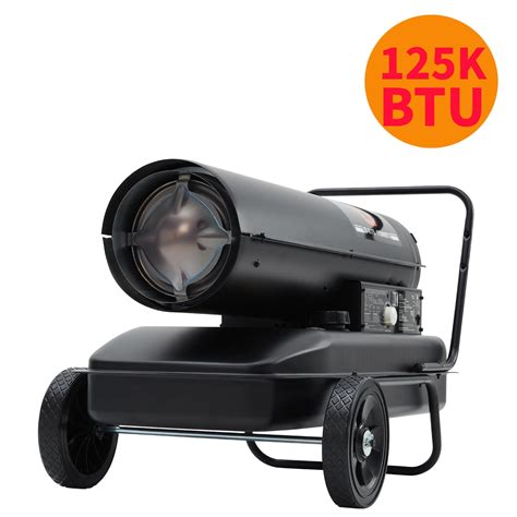 Garvee 125000 BTU Kerosene/Diesel Heater with Wheels, Forced Air Heater ...