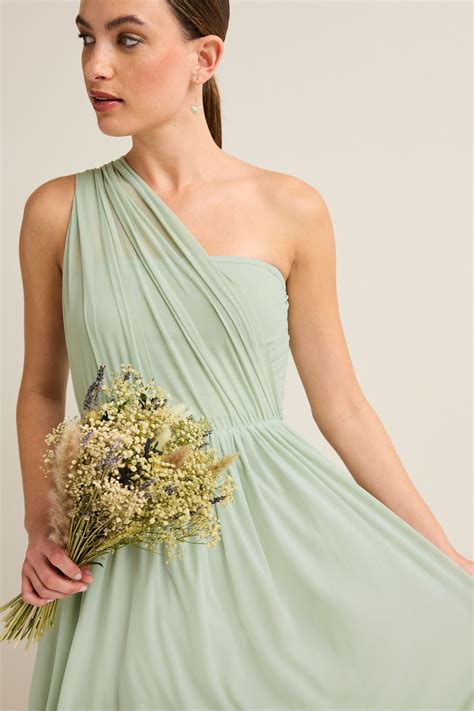 Buy Light Sage Green Mesh Multiway Bridesmaid Wedding Maxi Dress from ...