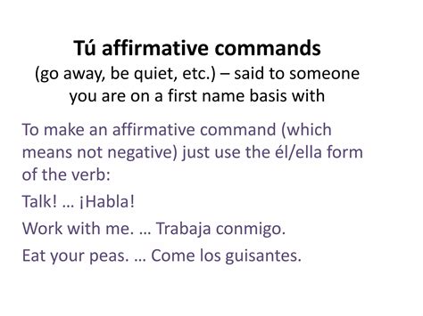 Tú affirmative commands | PPTX