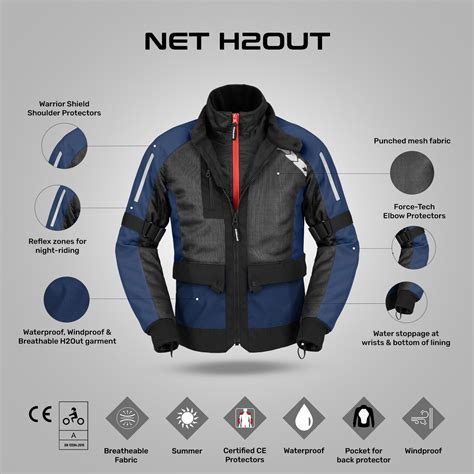 Spidi Net H2Out Black/Blue Bike Riding Jacket