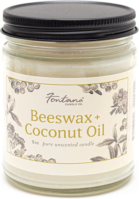 Amazon.com: Fontana Candle Company - Beeswax and Coconut Oil Unscented ...