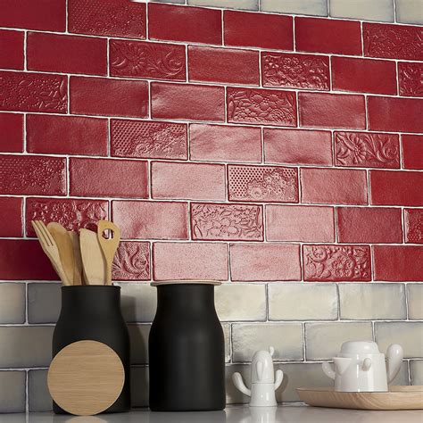 Merola Tile Antic Feelings 3" x 6" Ceramic Patterned Subway Wall Tile ...
