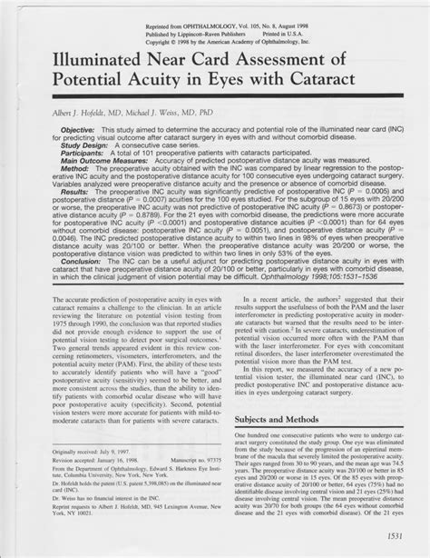 Image result for Pinhole Visual Acuity Test