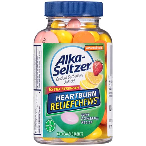 Alka-Seltzer Extra Strength Heartburn Relief Chews Assorted Fruit, 60 ...