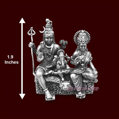 Shiv Parivar [Shankar, Ganesha, Parvati] Statue in 925 Silver