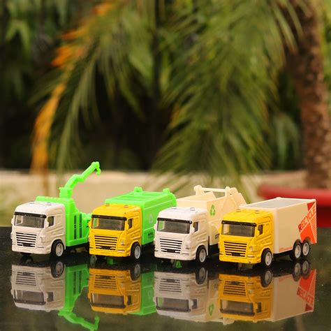 Buy Set of 4 Sanitation Diecast Pullback Truck - S4-4329 (3-10 Years ...