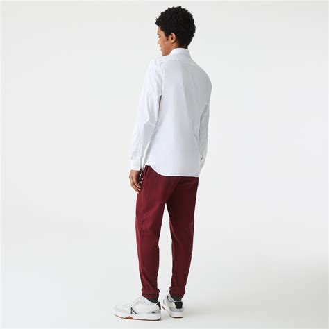 Lacoste White Long Sleeves Slim Fit French Collar Cotton Poplin Shirt ...