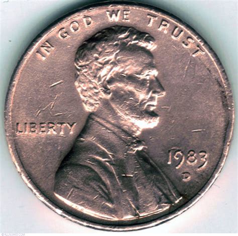 1 Cent 1983 D, Cent, Lincoln Memorial (1959-2008) - United States of ...