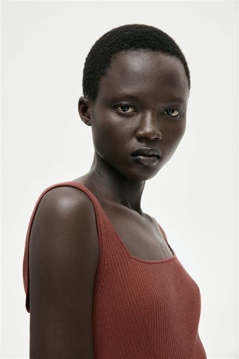 Rib-knit vest top - Rust red - Ladies | H&M GB