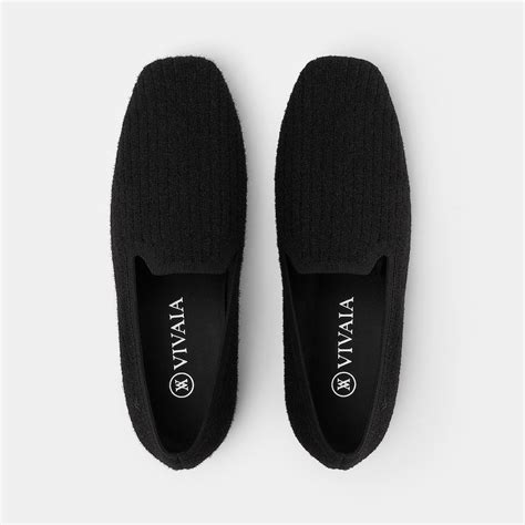 Rosie Square-toe Loafers in Black-Sustainable & Washable | VIVAIA
